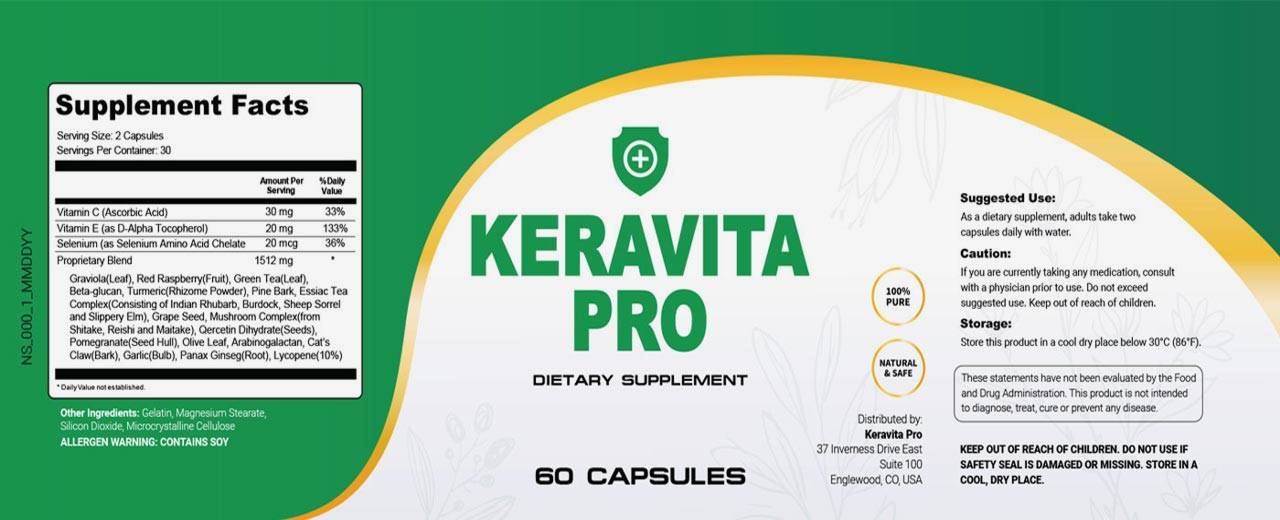 Keravita Pro hair and nails supplement Facts